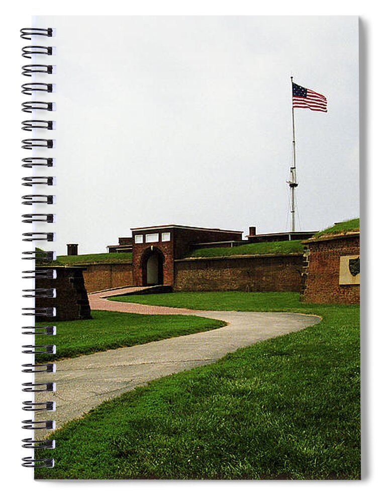 1812 Spiral Notebook featuring the photograph Baltimore - Fort McHenry Winding Path 2003 by Frank Romeo