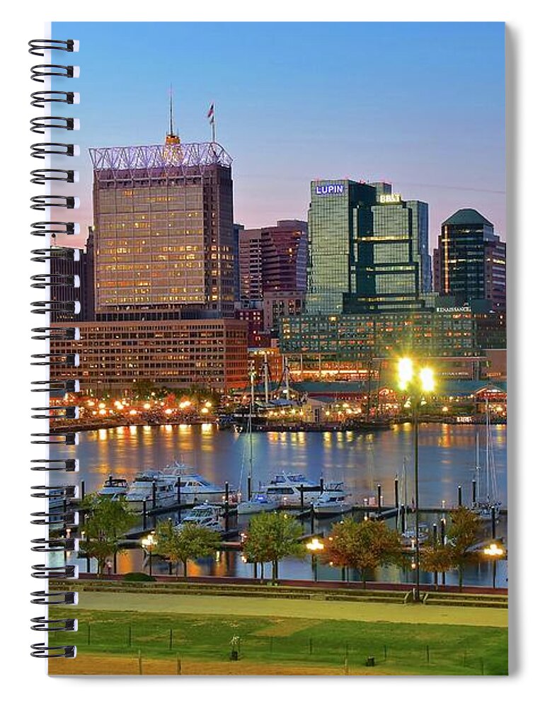Baltimore Spiral Notebook featuring the photograph Baltimore in Vivid Color by Frozen in Time Fine Art Photography