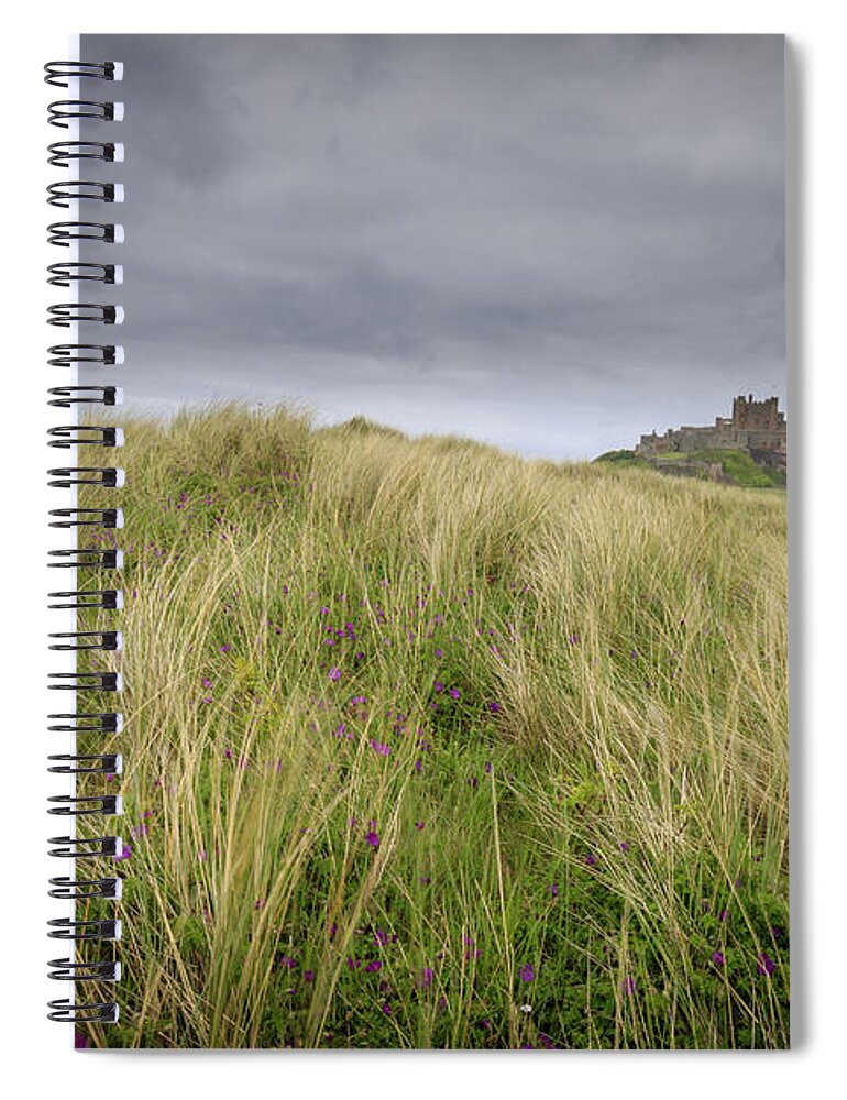 Sand Spiral Notebook featuring the photograph Bamburgh Castle - 2 by Chris Smith