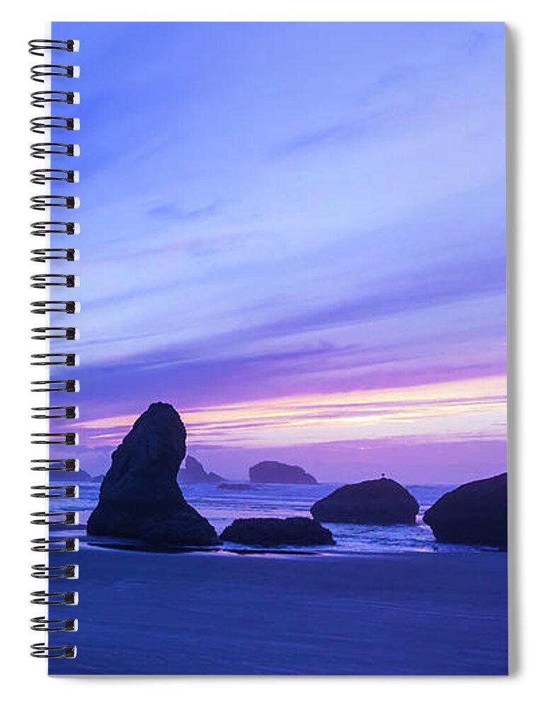 Nature Spiral Notebook featuring the photograph Bandon Blue Hour by Steven Clark
