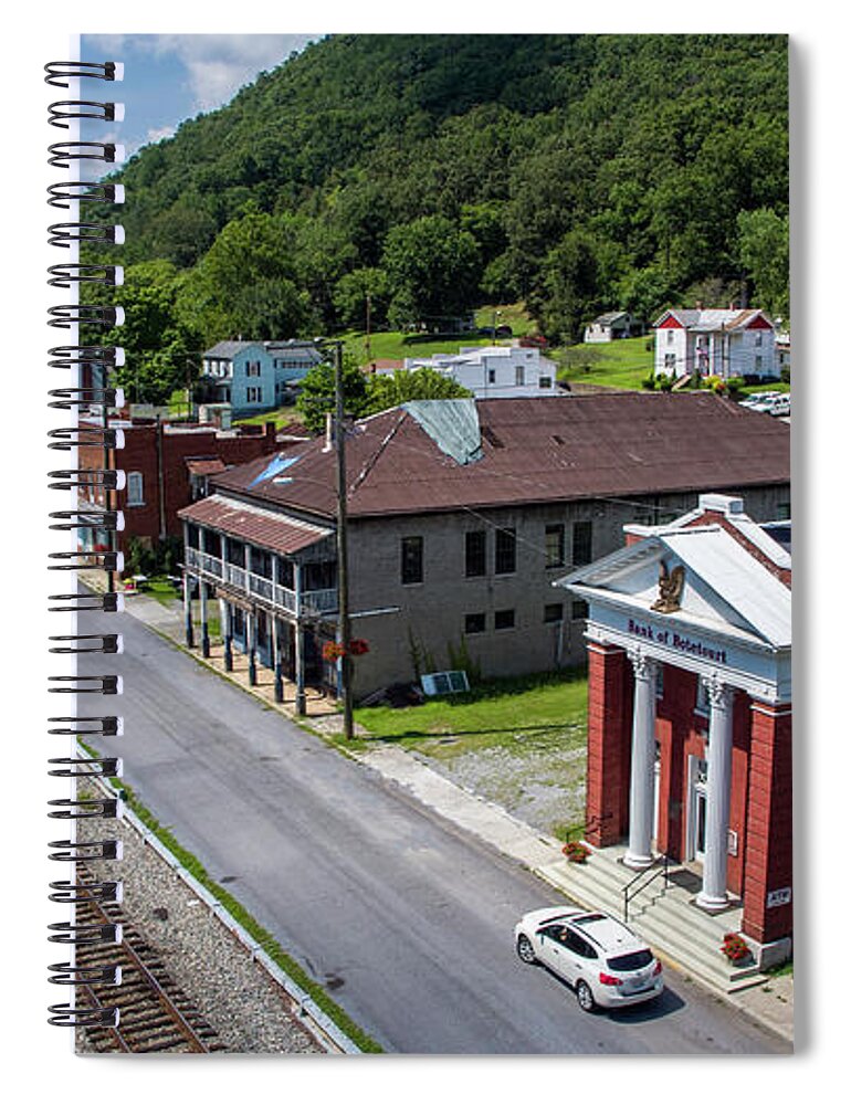 Small Town Spiral Notebook featuring the photograph Bank of Botoetourt by Star City SkyCams