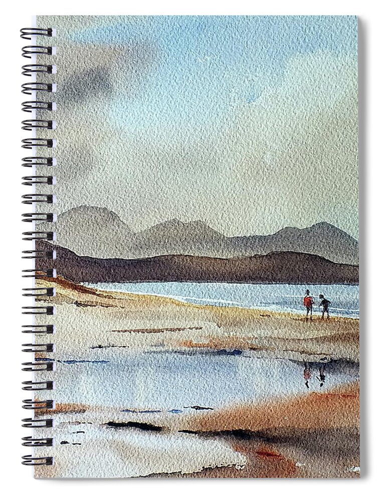 Banna Spiral Notebook featuring the painting Banna Strand, Co. Kerry. by Val Byrne