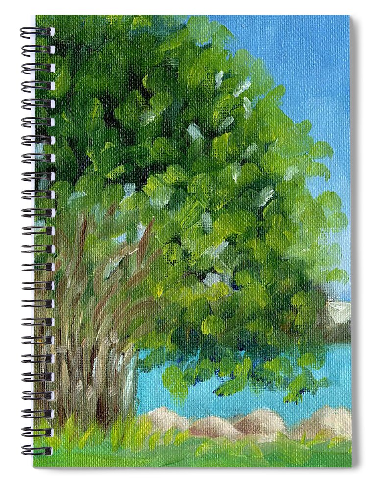Oil Spiral Notebook featuring the painting Banyan by Marcy Brennan