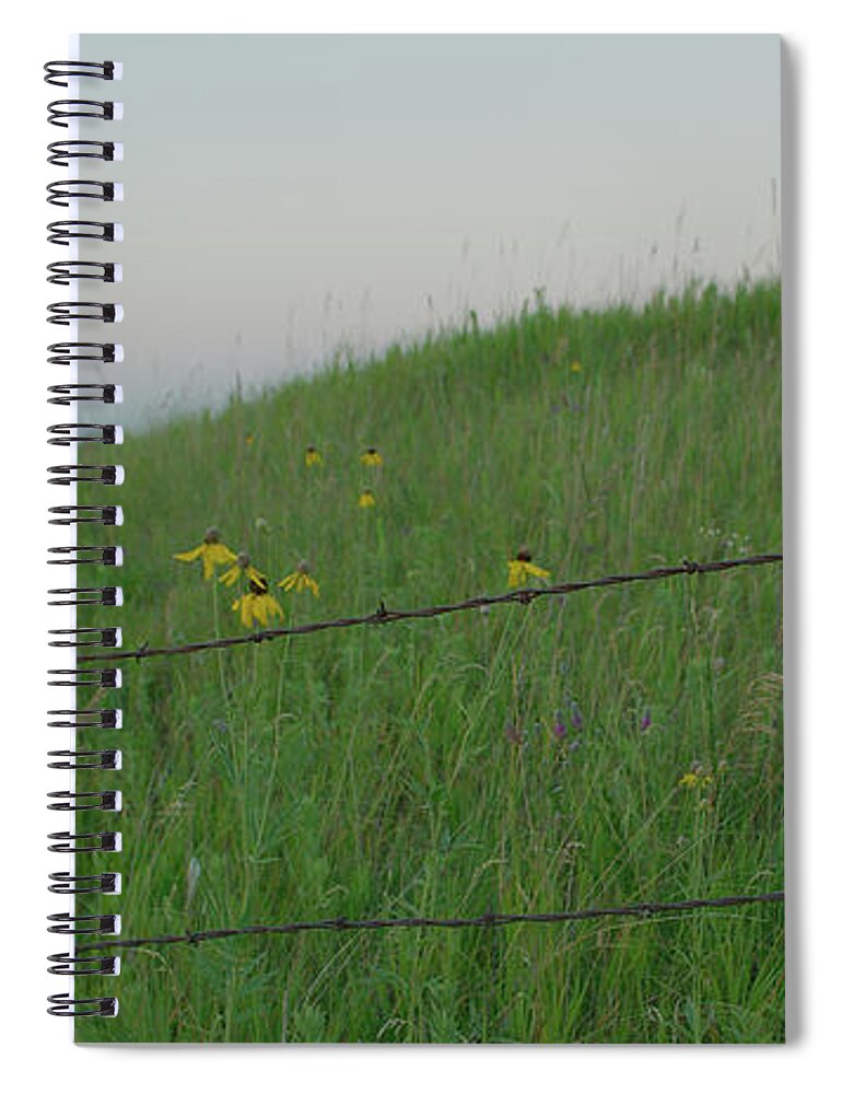 Barbwire Spiral Notebook featuring the photograph Barb Wire Prairie by Troy Stapek