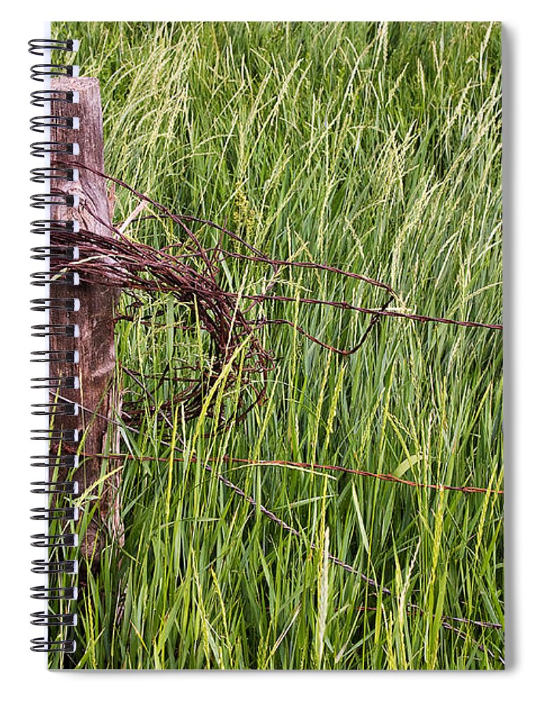 Coil Spiral Notebook featuring the photograph Barbed wire by Louise Heusinkveld