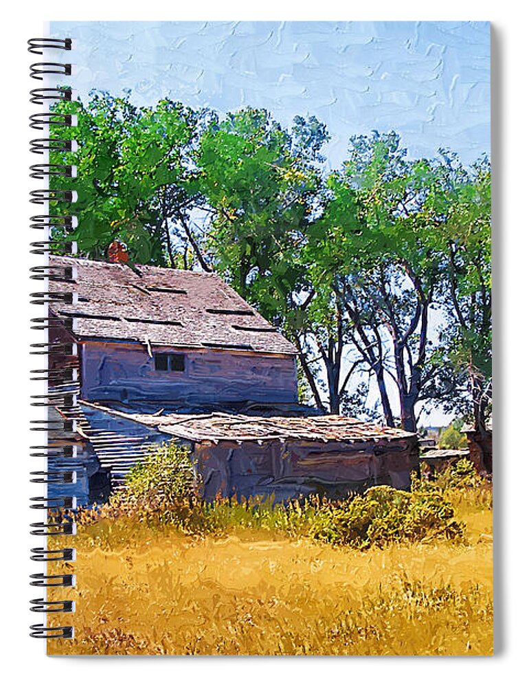 Barber Montana Spiral Notebook featuring the photograph Barber Homestead by Susan Kinney