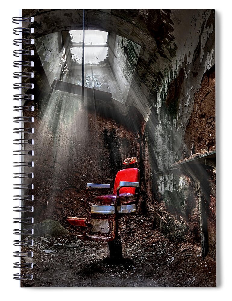 Abandoned Spiral Notebook featuring the photograph Barber Shop by Evelina Kremsdorf