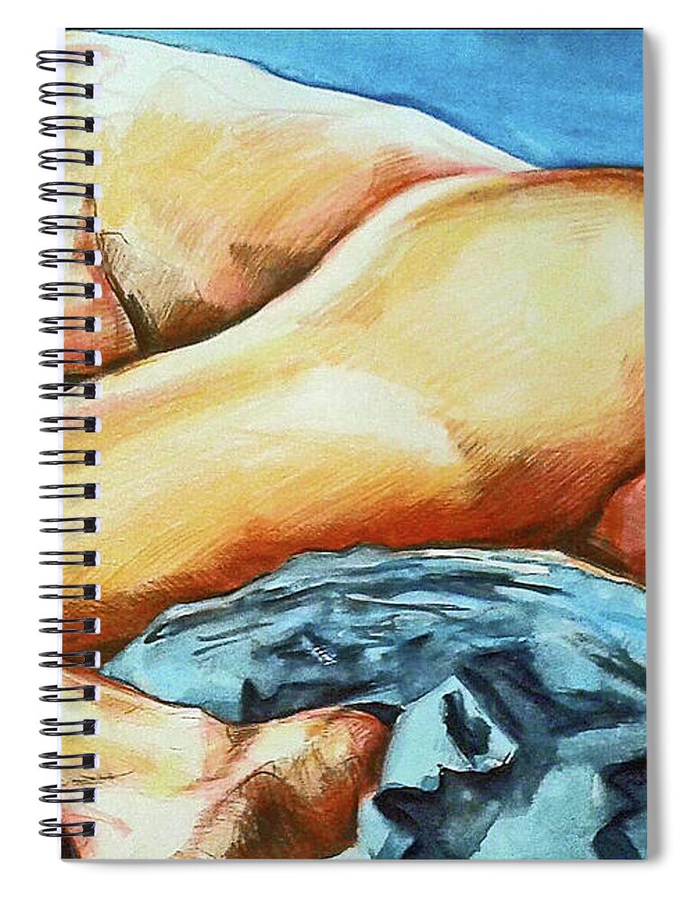 Naked Boy Spiral Notebook featuring the painting Naked Bare Truth by Rene Capone