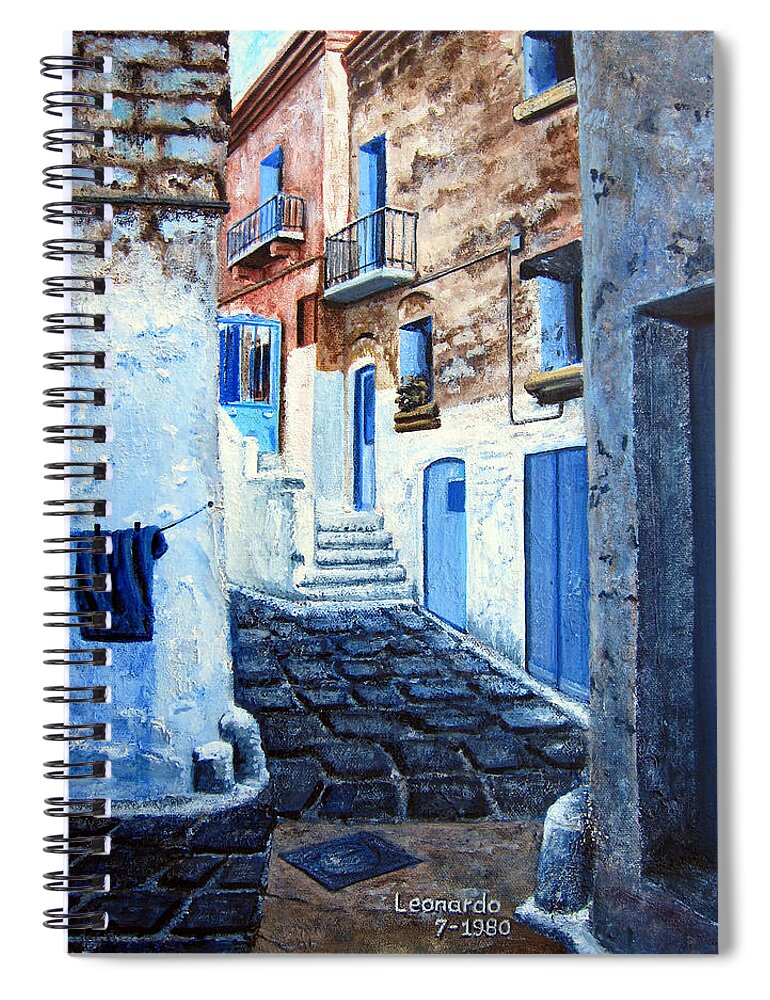 Landscape Spiral Notebook featuring the painting Bari Italy by Leonardo Ruggieri