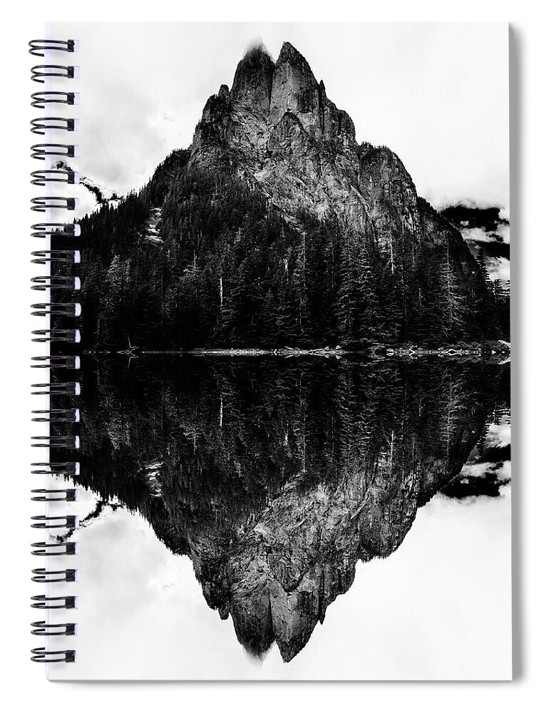 Epic Spiral Notebook featuring the digital art Baring Mountain Reflection by Pelo Blanco Photo