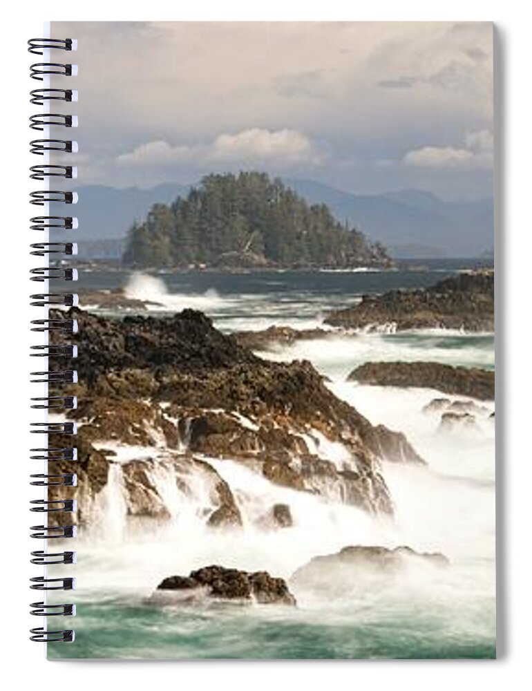 Landscape Spiral Notebook featuring the photograph Barkley Sound Panorama by Allan Van Gasbeck