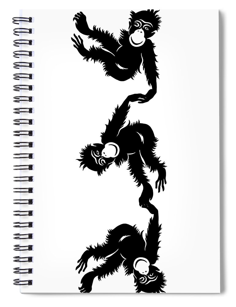 Barrel Spiral Notebook featuring the photograph Barrel Full of Monkeys T-shirt by Edward Fielding