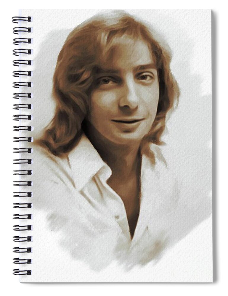 Barry Spiral Notebook featuring the painting Barry Manilow, Singer by Esoterica Art Agency