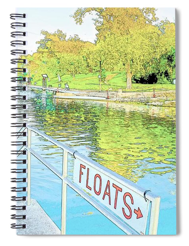 Sketch Spiral Notebook featuring the photograph Barton Springs Sketch by Kristina Deane