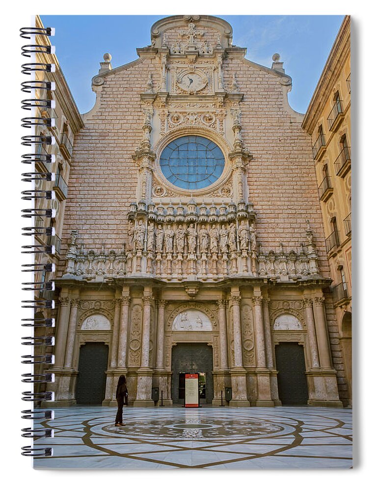 Joan Carroll Spiral Notebook featuring the photograph Basilica in Montserrat by Joan Carroll