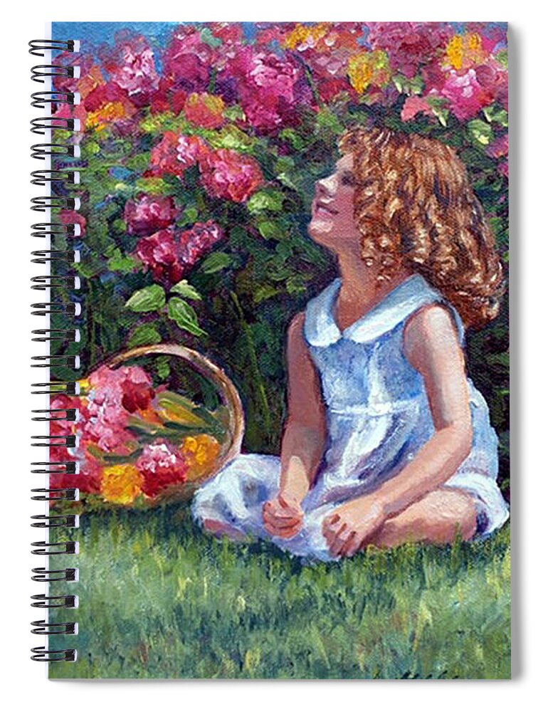 Children Spiral Notebook featuring the painting Basking in the Sunlight by Marie Witte
