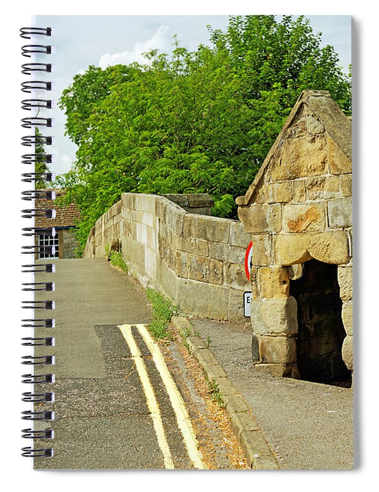 Britain Spiral Notebook featuring the photograph Baslow Bridge and Toll Shelter by Rod Johnson