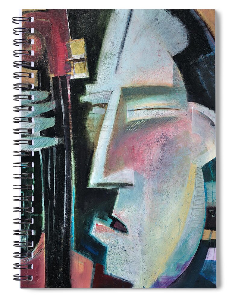 Jazz Spiral Notebook featuring the painting Bass Face by Tim Nyberg