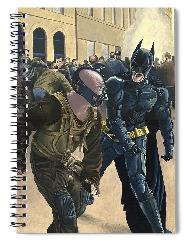 Batman vs Bane Spiral Notebook by Marc D Lewis - Pixels