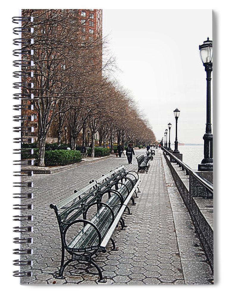 Cityscape Spiral Notebook featuring the photograph Battery Park by Michael Peychich