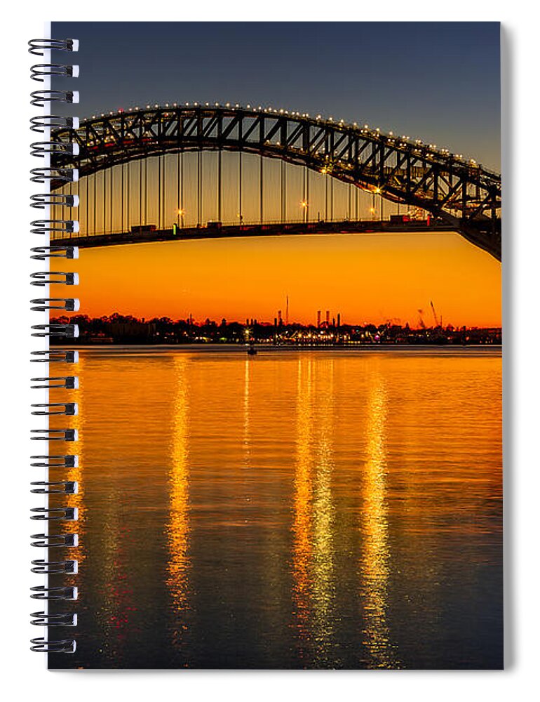 Bayonne Spiral Notebook featuring the photograph Bayonne Bridge Sunset by Susan Candelario