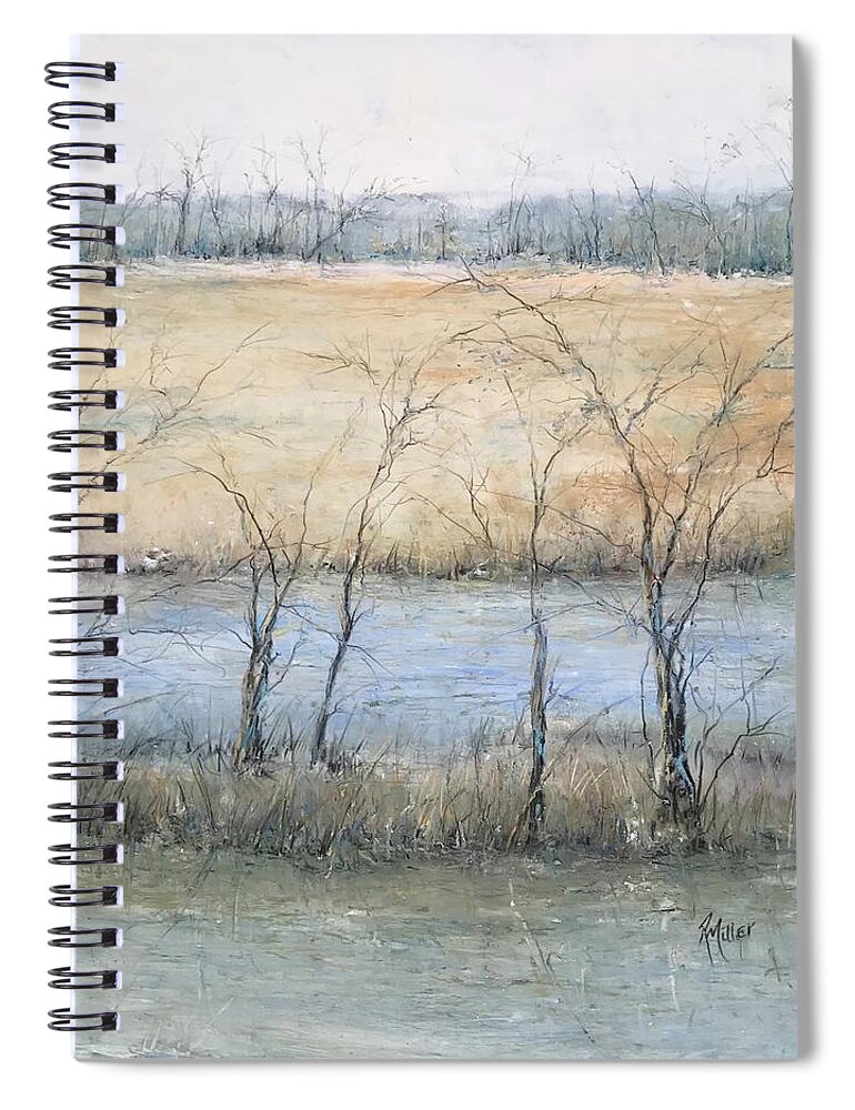 Bayous Spiral Notebook featuring the painting Bayous and Blues by Robin Miller-Bookhout