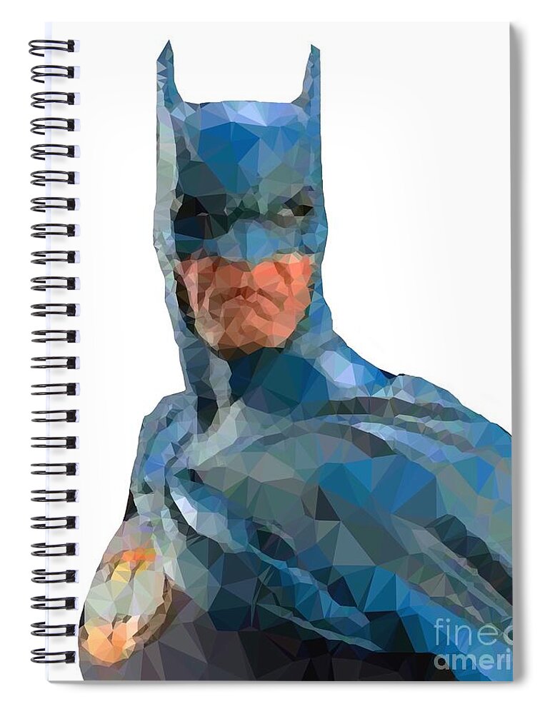 Batman Spiral Notebook featuring the digital art Be Scared by HELGE Art Gallery
