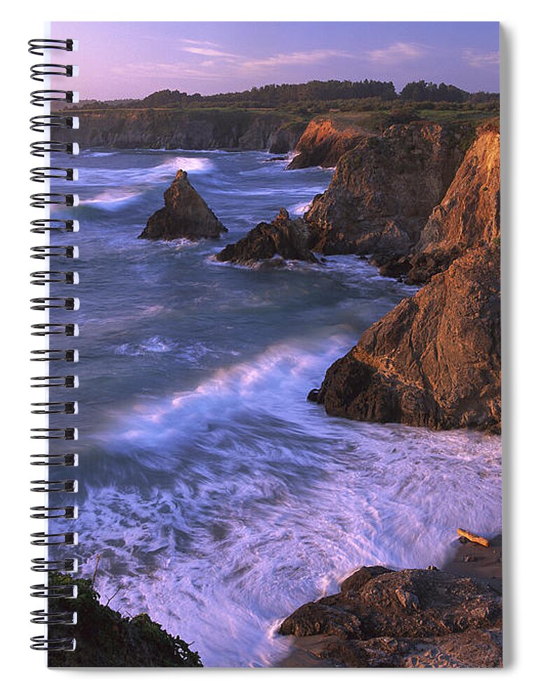 00174147 Spiral Notebook featuring the photograph Beach At Jughandle State Reserve by Tim Fitzharris