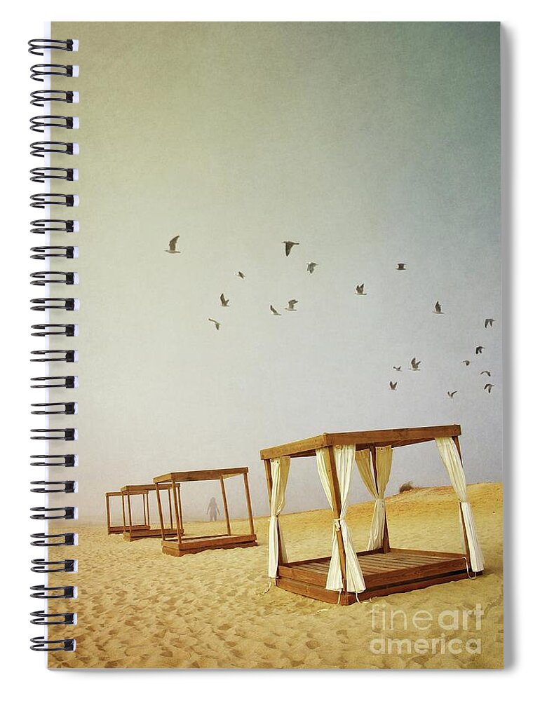 Structure Spiral Notebook featuring the photograph Beach Cubes by Carlos Caetano