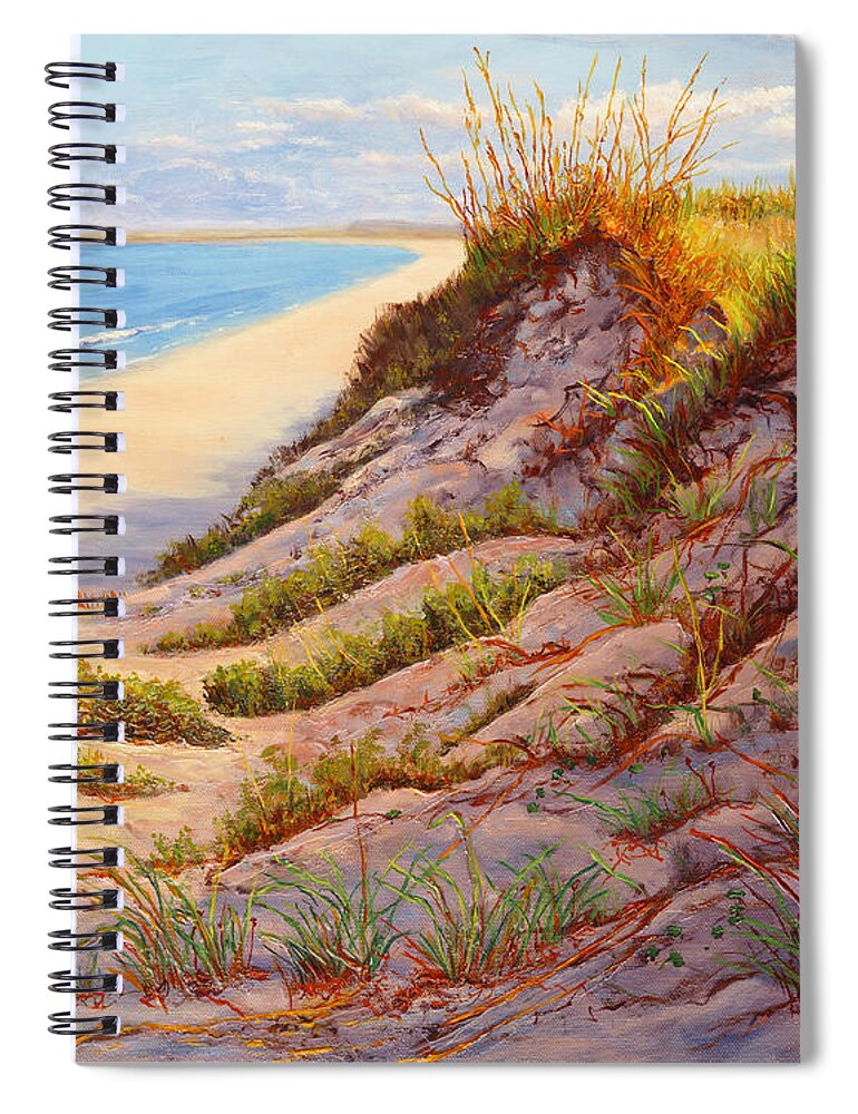 Beach Spiral Notebook featuring the painting Beach Dune, Atlantic Ocean Beach #2 by Elaine Farmer