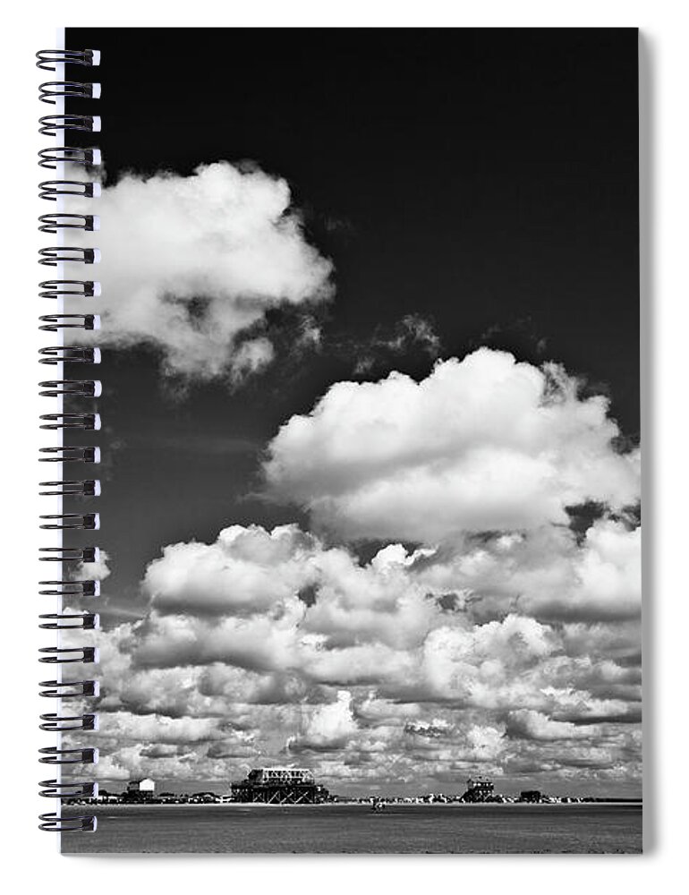 Heiko Spiral Notebook featuring the photograph Beach Far and Wide by Heiko Koehrer-Wagner