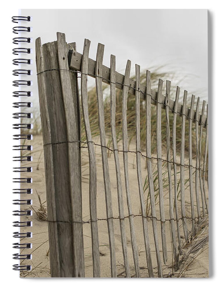 Barrier Spiral Notebook featuring the photograph Beach Fence by Juli Scalzi
