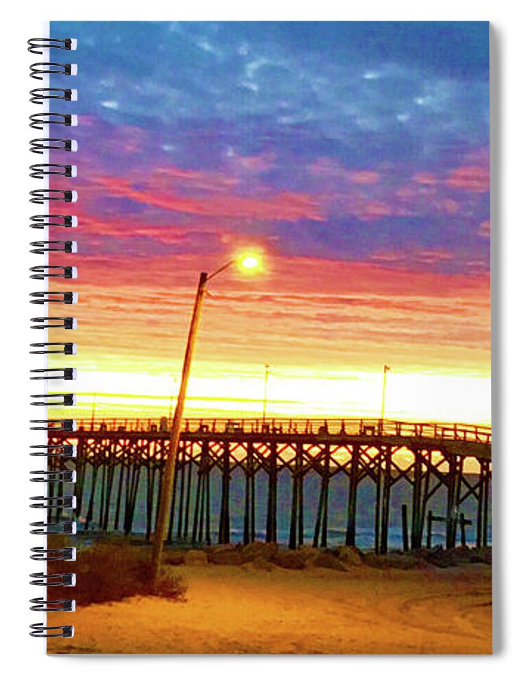 Carolina Beach Spiral Notebook featuring the photograph Beach Lights by Rod Whyte