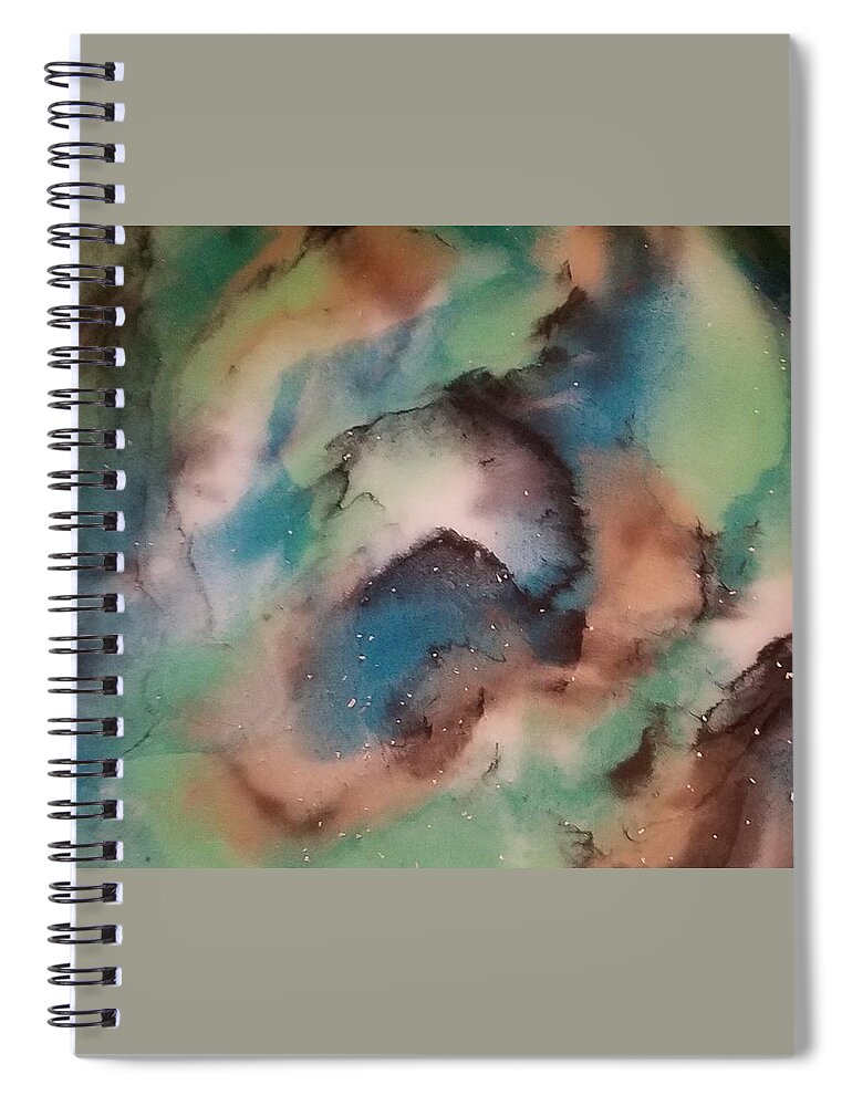 Abstract Spiral Notebook featuring the mixed media Beach meditation by Kathlene Melvin