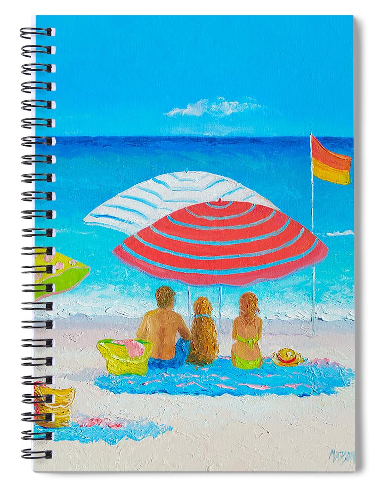 Beach Spiral Notebook featuring the painting Beach Painting - Endless Summer Days by Jan Matson