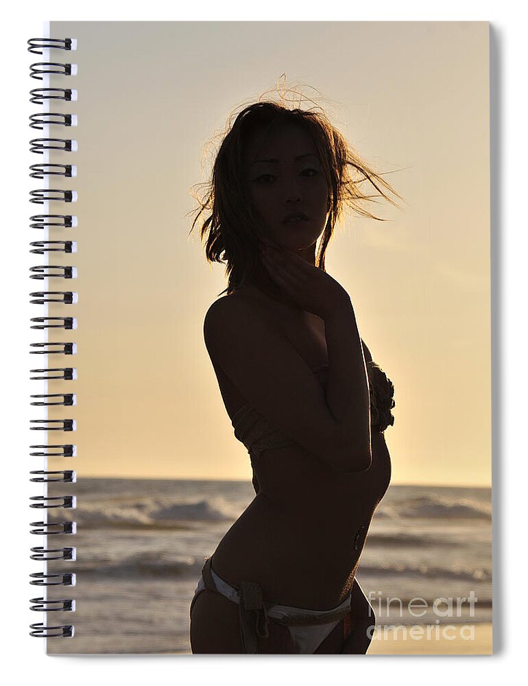 Glamour Photographs Spiral Notebook featuring the photograph Beach silhouette by Robert WK Clark