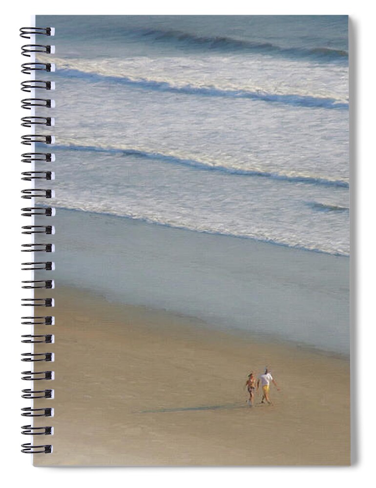 Walk On The Beach Spiral Notebook featuring the digital art Beach Walk by Jayne Carney