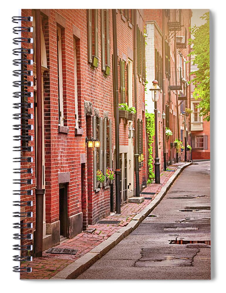 Beacon Hill Spiral Notebook featuring the photograph Beacon Hill Boston by Carol Japp