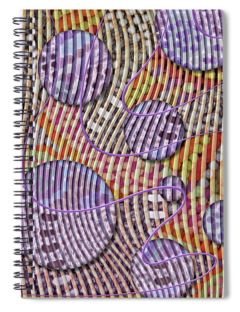 Abstract Experimentalism Spiral Notebook featuring the digital art Bead Spumps by Becky Titus