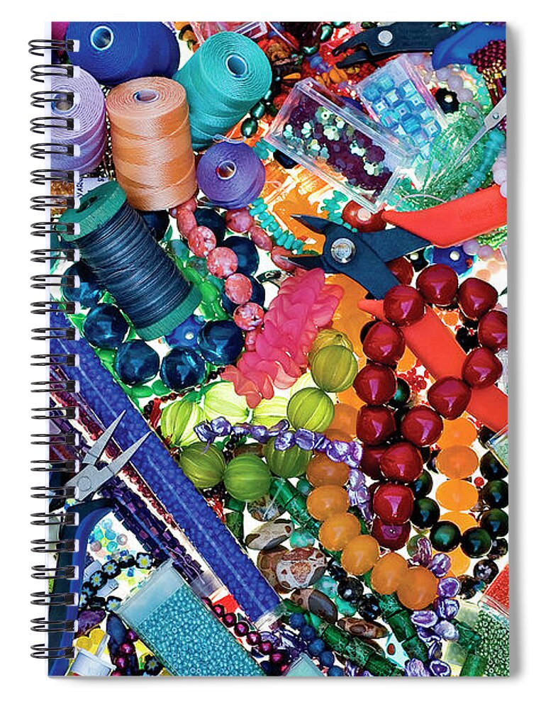 Jigsaw Puzzle Spiral Notebook featuring the photograph Beading Bliss by Carole Gordon