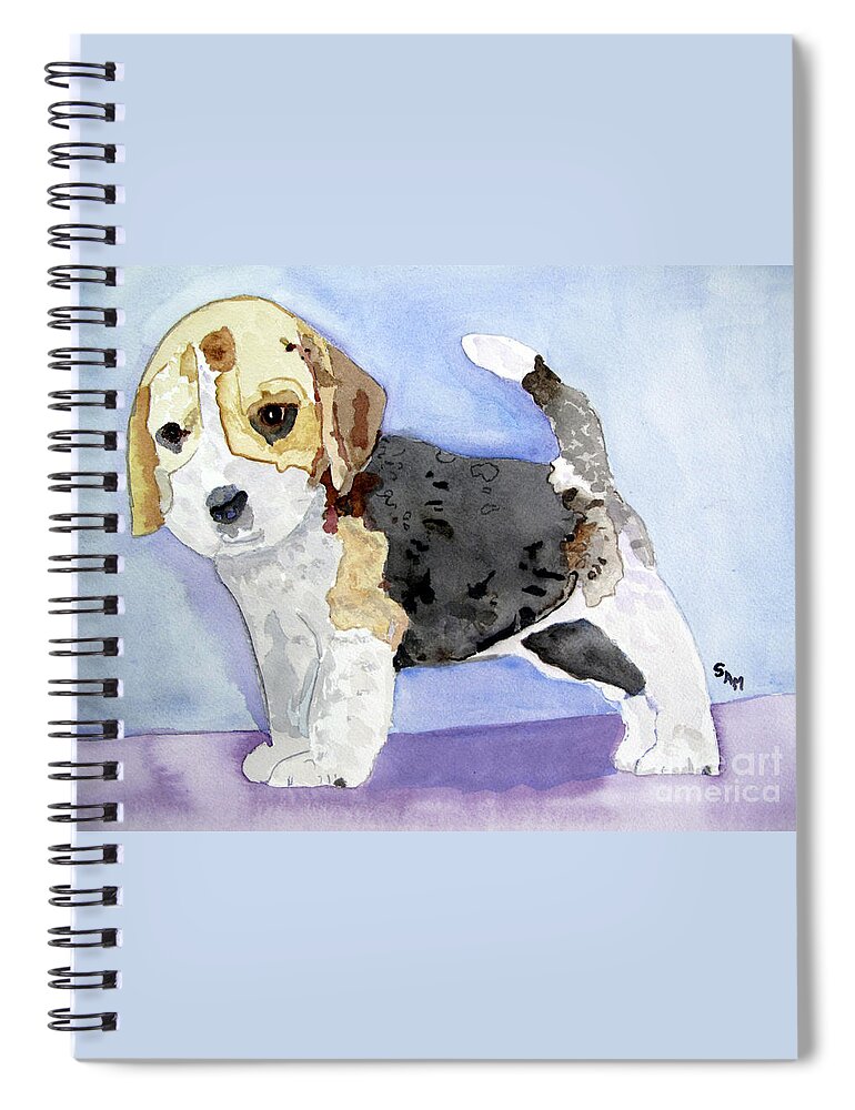 Beagle Spiral Notebook featuring the painting Beagle Pup by Sandy McIntire