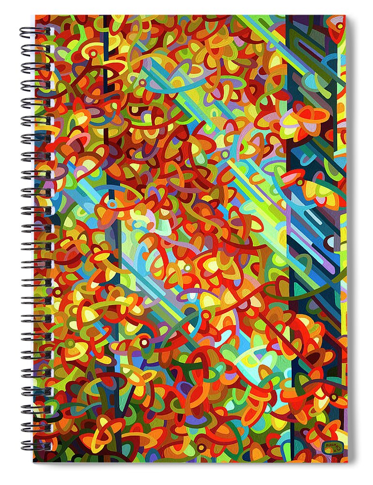 Forest Spiral Notebook featuring the painting Beaming by Mandy Budan