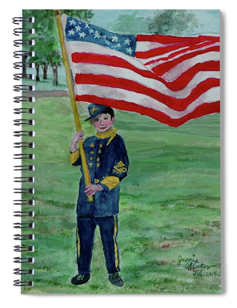 American Art Spiral Notebook featuring the painting Beaming with American Pride by Jeannie Allerton