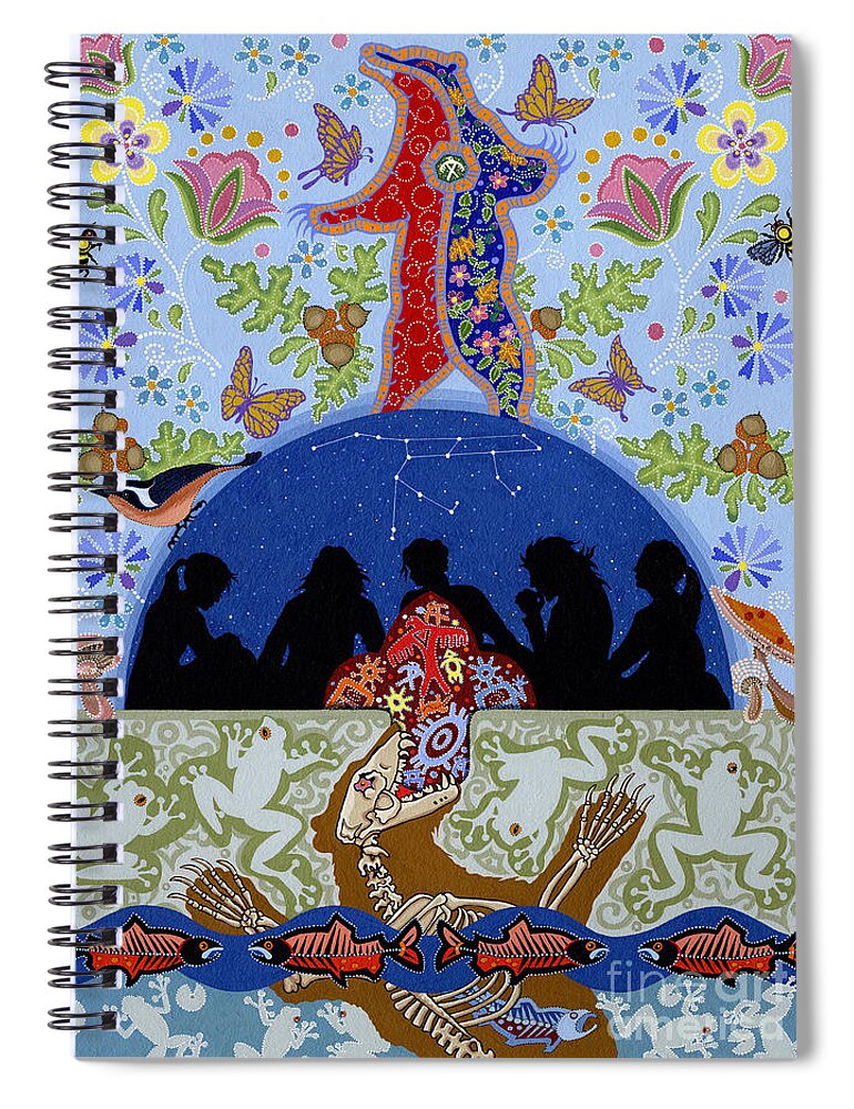 Bear Spiral Notebook featuring the painting Bear Medicine by Chholing Taha