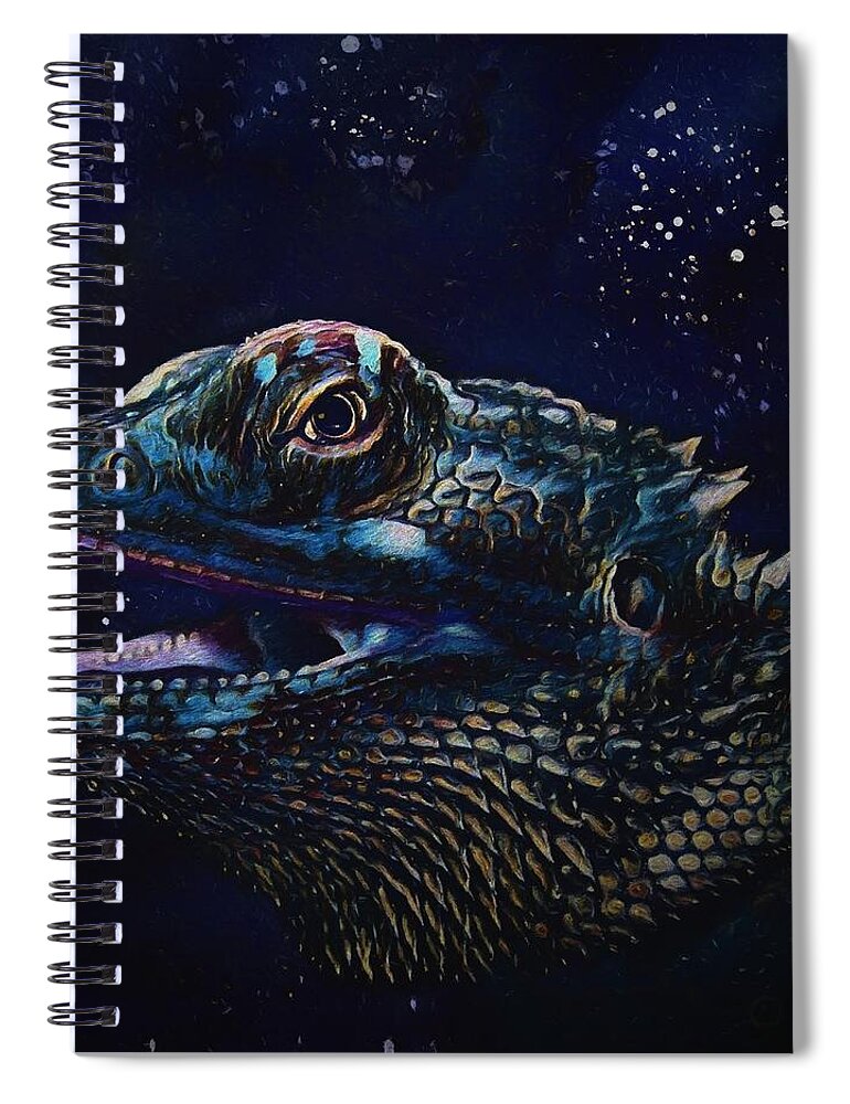 Bearded Dragon Spiral Notebook featuring the painting Bearded Dragon by Modern Art