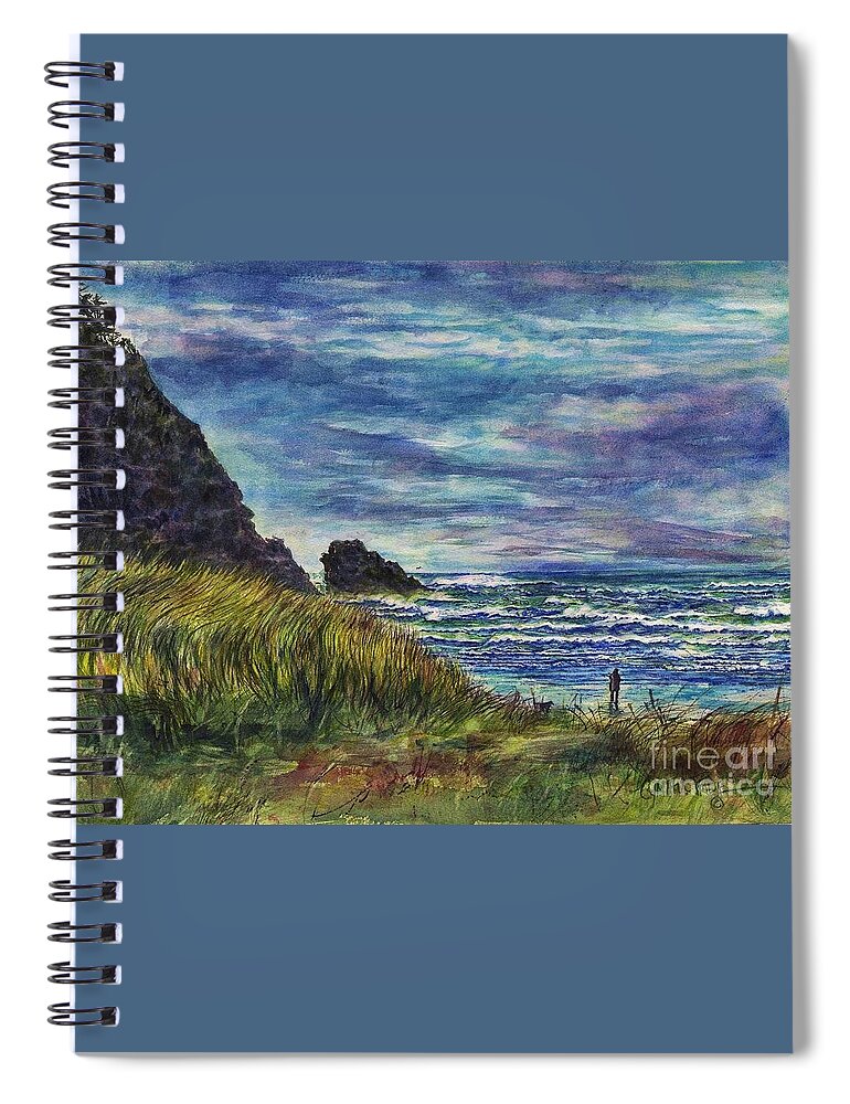 Cynthia Pride Watercolor Paintings Spiral Notebook featuring the painting Beards Hollow Connection by Cynthia Pride