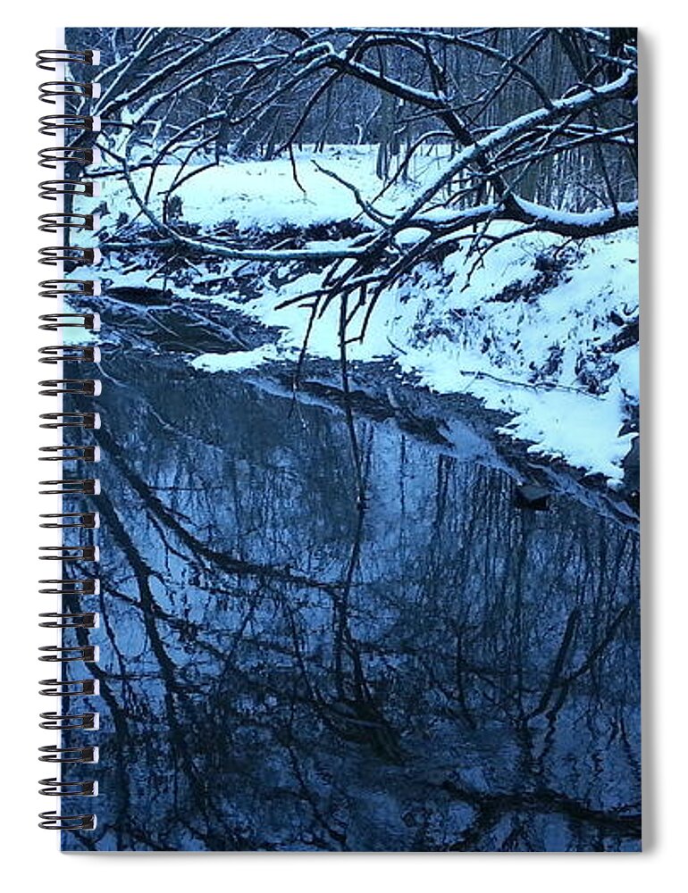 Winter Season Spiral Notebook featuring the photograph Beargrass Creek on a Winter Evening by William Slider