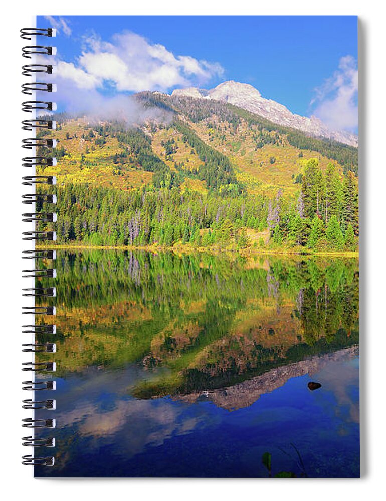 Bearpaw Lake Spiral Notebook featuring the photograph Bearpaw Morning Reflections by Greg Norrell
