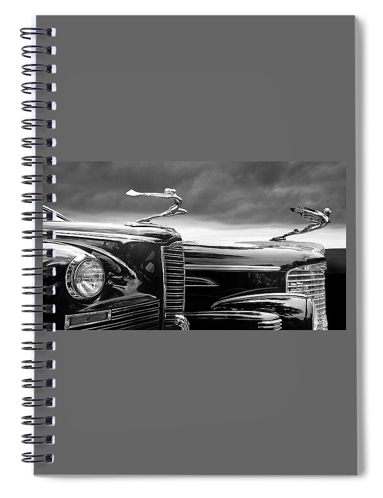 Automobiles Spiral Notebook featuring the digital art Beautiful Lady Hood Ornaments by Larry Butterworth