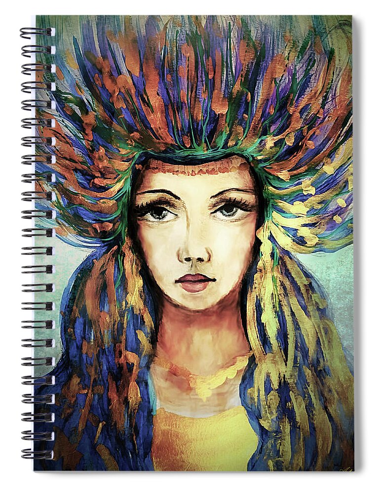 Beautiful Nymph Spiral Notebook featuring the painting Beautiful Nymph 1 by Lilia S
